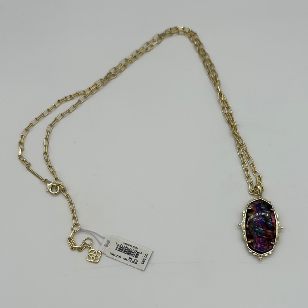 NWT Kendra Scott Reid long pendant necklace Mauve Abalone discontinued style